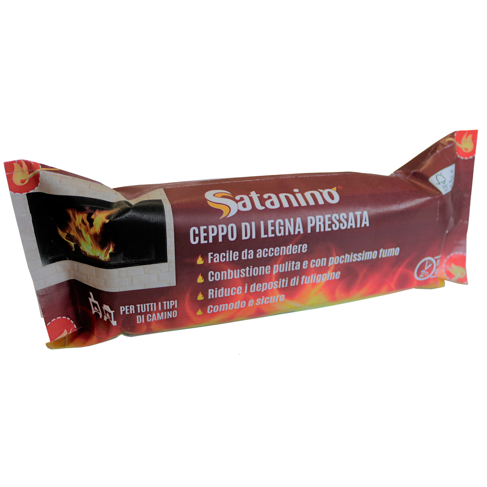 SATANINO Ceppo Di Legno Pressata Per Combustione 1Kg