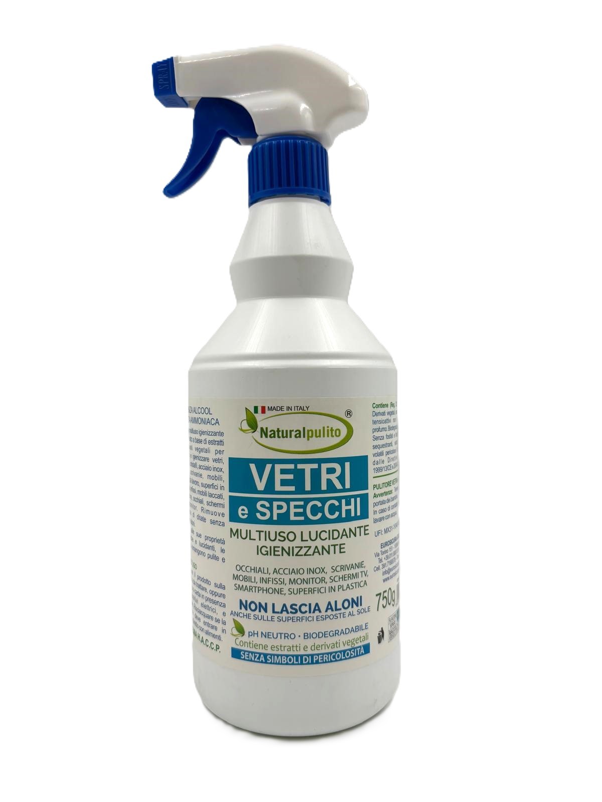 NATURALPULITO Detergente Vetri e Specchi 750ml