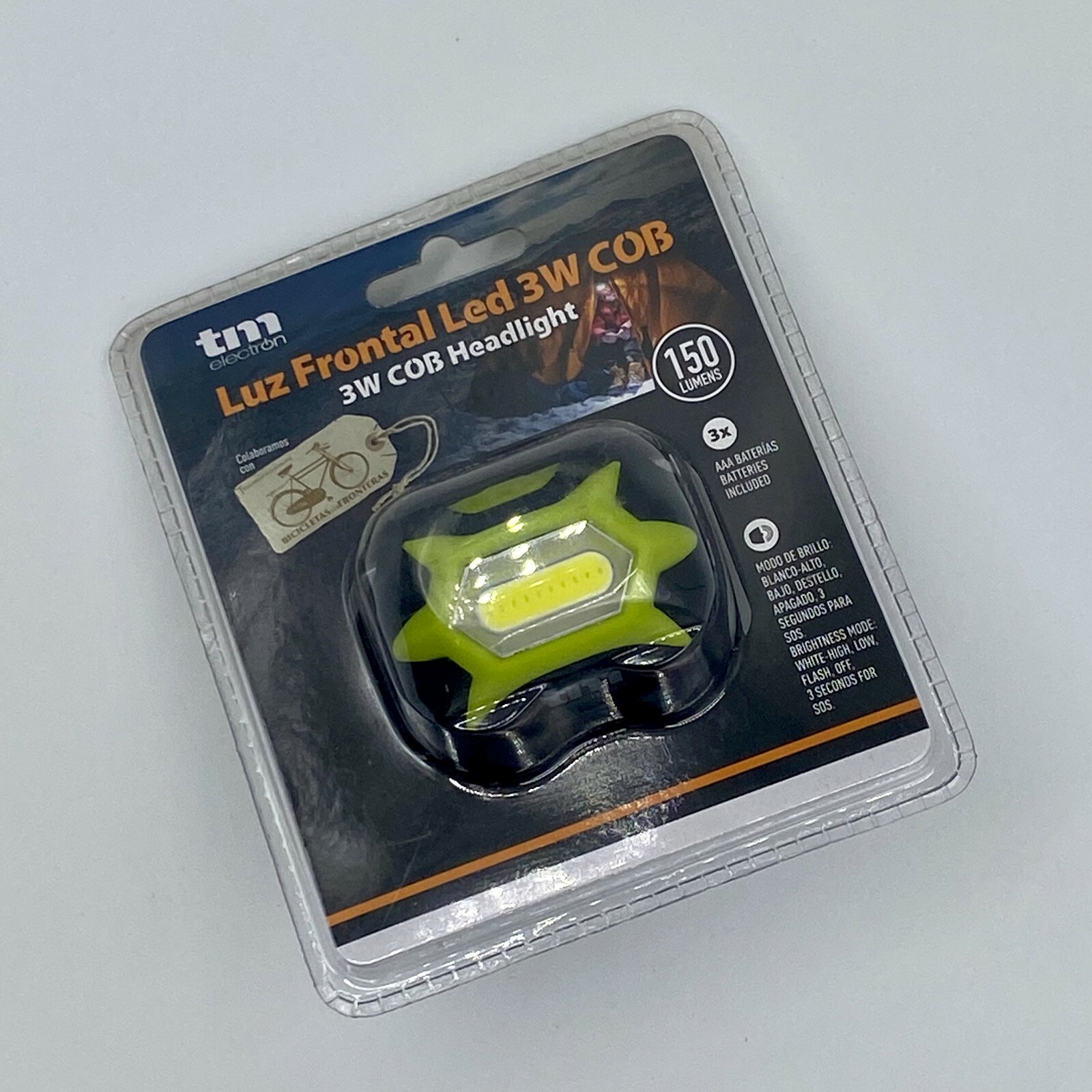 TM Electron Torcia Frontale Testa Casco Lavoro Sport Pesca Cob Headlight Led 3W - immagine 2