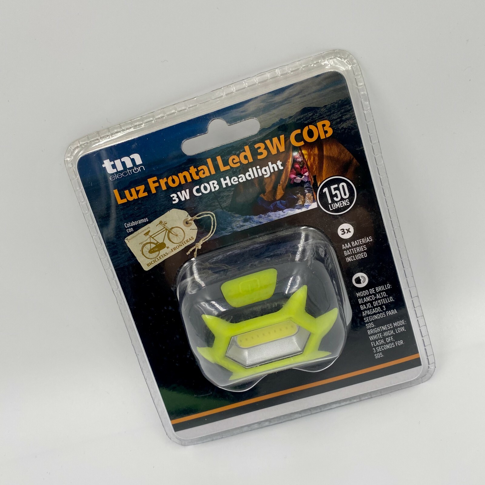 TM Electron Torcia Frontale Testa Casco Lavoro Sport Pesca Cob Headlight Led 3W - immagine 3